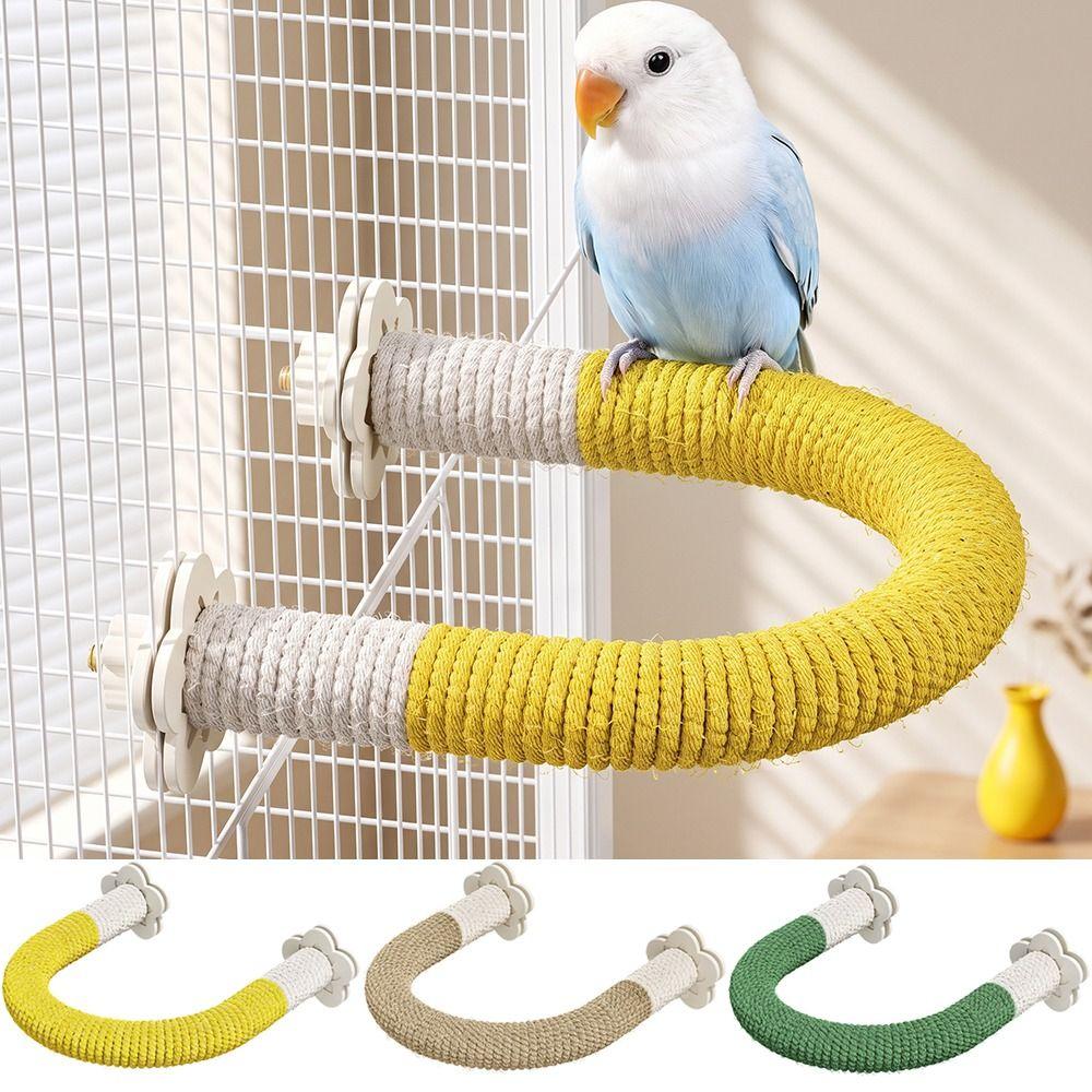 Bite-Resisting Parrot Rope Perch U-shape Hanging Parrot Biting Rod Bird Grinding Stand Sun Conures