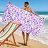 Floral Purple Pattern Beach Towel Beach towel quick-drying for travel outdoor sports jogging beach and swimming