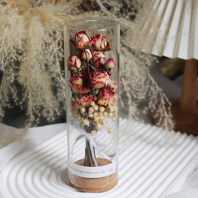 Eternal Rose Glass Dome: Dried Flower Gift & Creative Souvenir Ornament