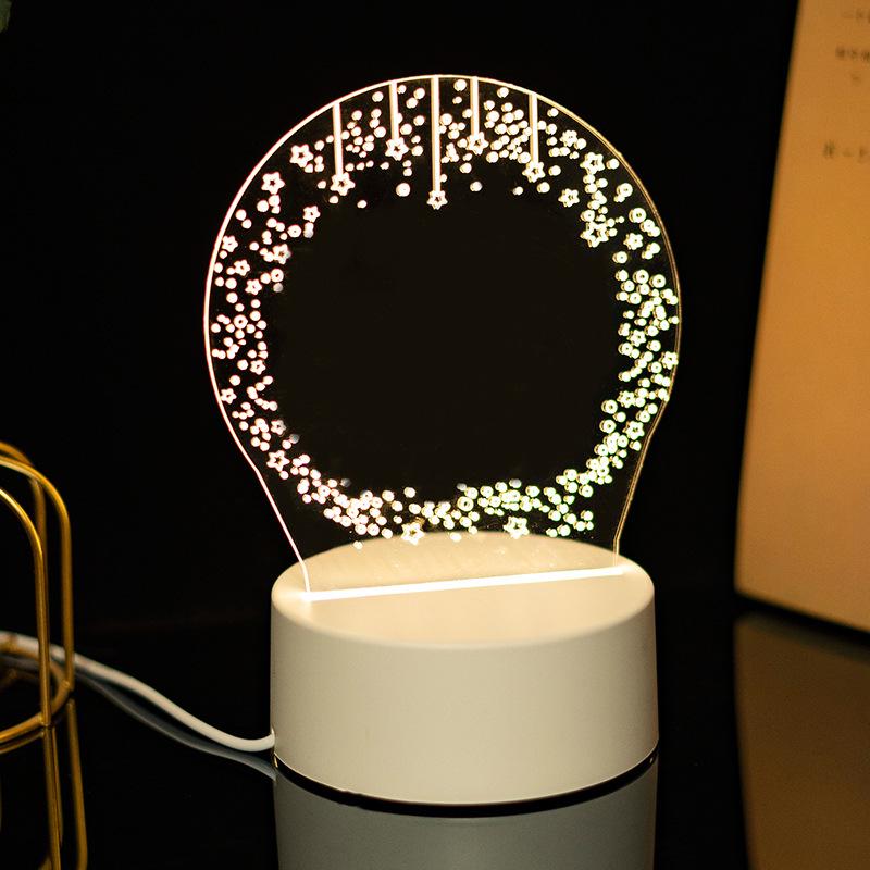 3D Акриловая LED Планшетка для Записи Рукописных Сообщений Ночник со Стираемой Светящейся Доской Сообщений