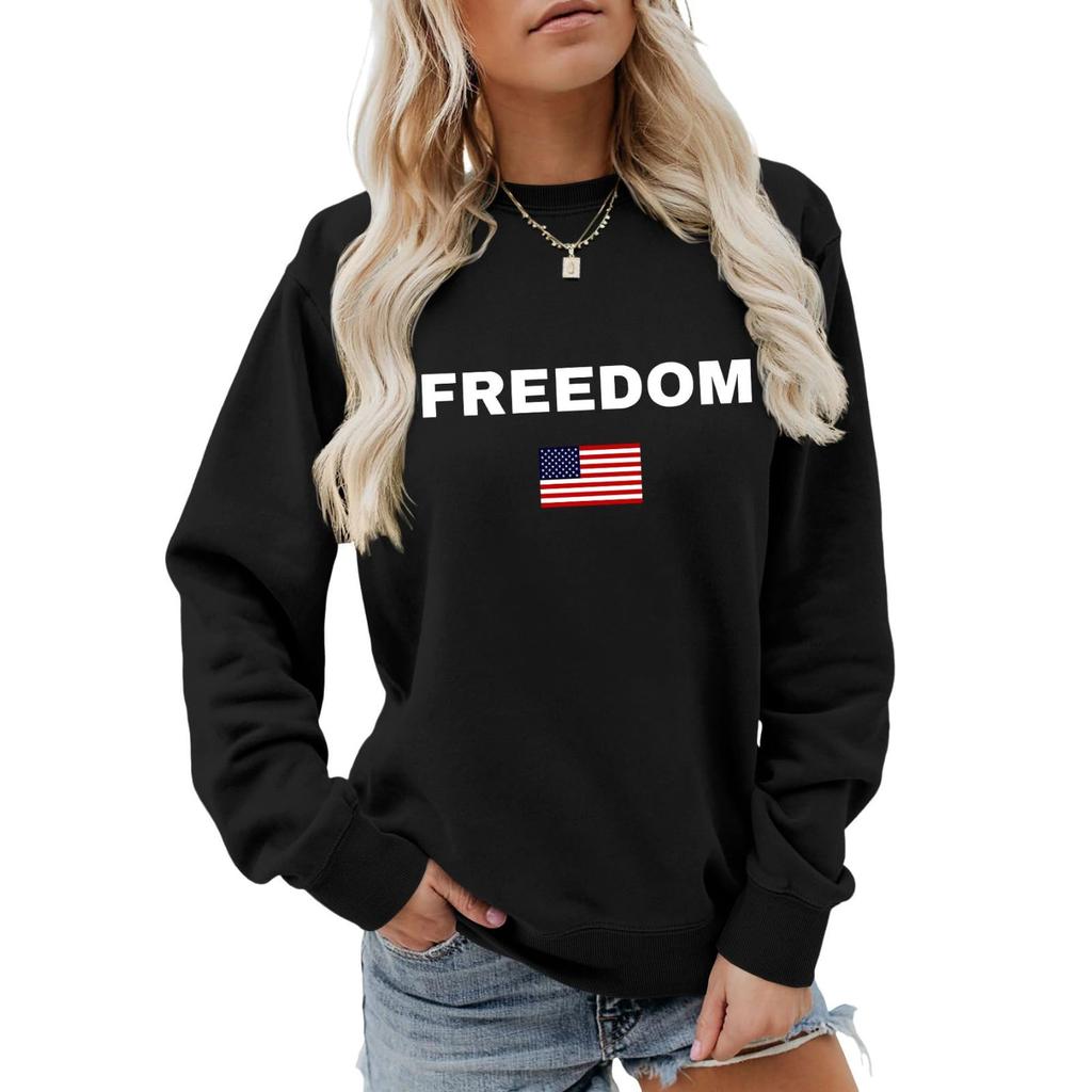 Women's Fashionable Casual Round Neck Loose Long Sleeved Printed Sweatshirt
