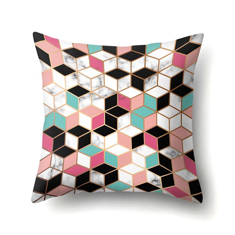 Ins Style Abstract Creative Polyester Pillow Case Car Decoration Home Printed Bedside Cushion Cover Pillow Case