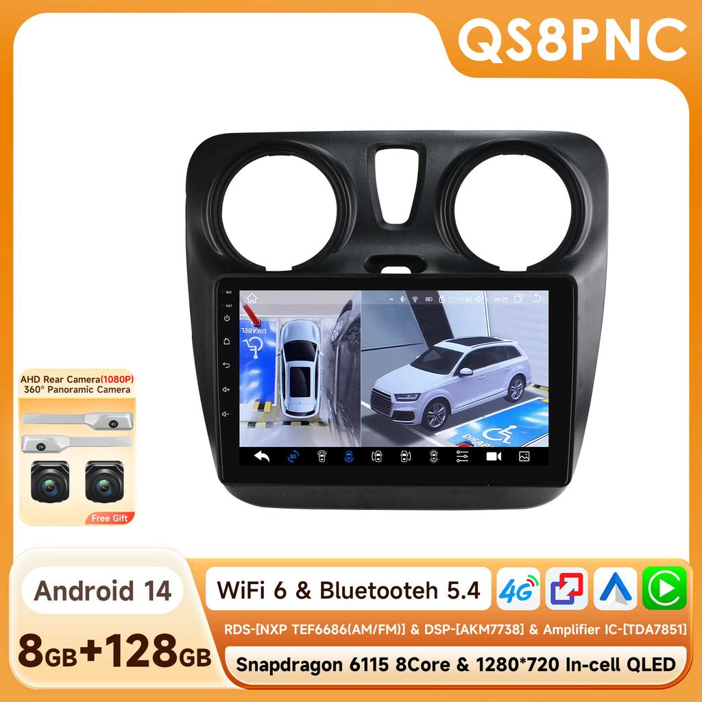 OSSURET Головное устройство Навигация GPS Android для Renault Dokker/Lodgy Dacia 2012-2021 Snapdragon AI Автомагнитола Мультимедийный плеер Android Auto Carplay