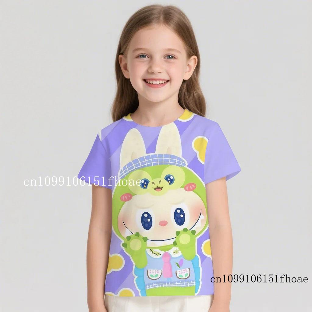 Miniso's Labubu Cute Cartoon Collaboration for Boys Girls Students and Children a Refreshing Fashionable and Versatile T-shirt