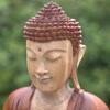 Buddha Statue Teaching Hand Carved Suar Wood 40cm