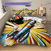 3pcs set Rocket Launch 1 Quilt Cover + 2 Pillowcases, All Seasons Bedroom Setting, Perfect for Home and Dorm Decor a189
