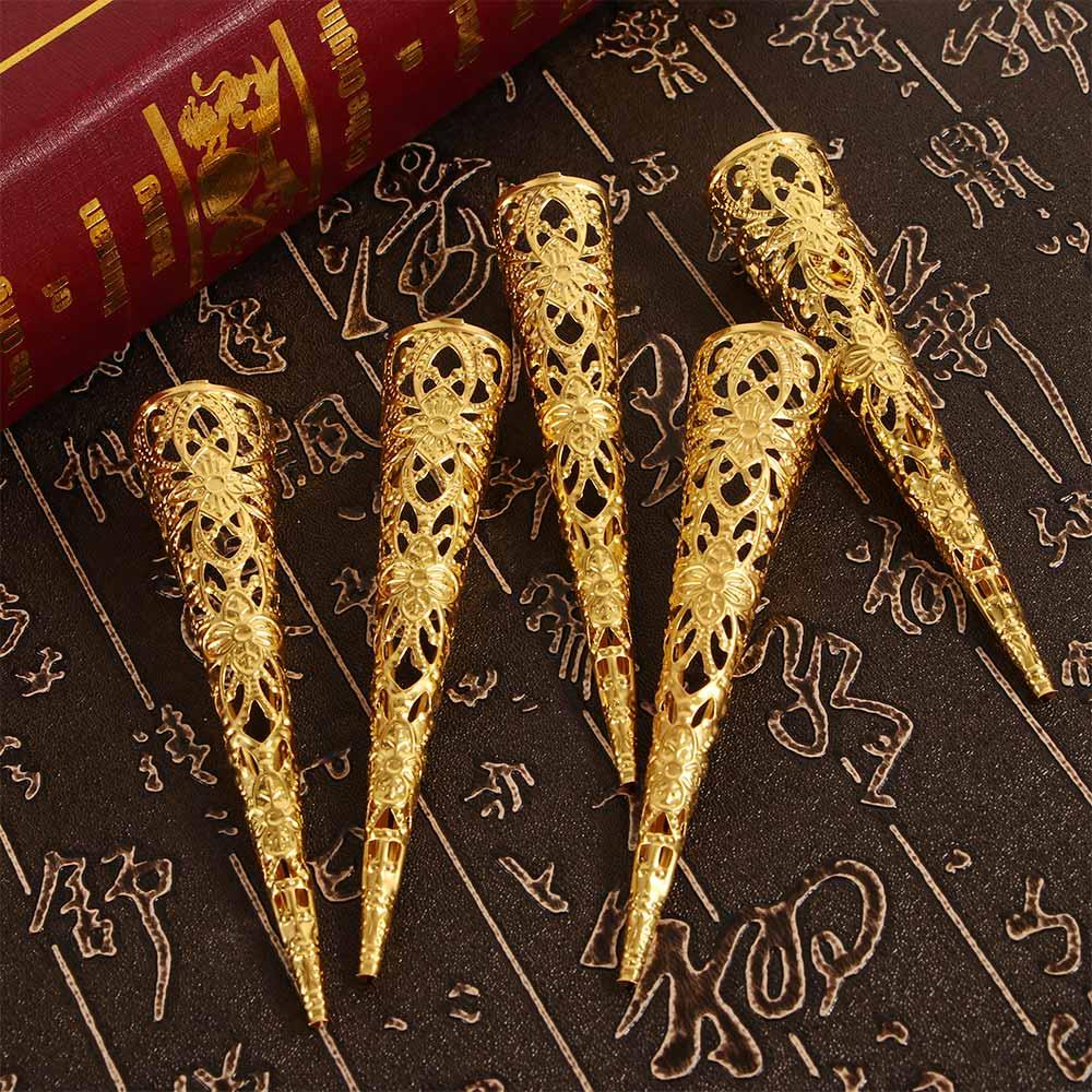 Китайские Древние Полые Кольца для Ногтей Набор Аксессуары для Танца Живота Кольца на Фаланги Защита Кончиков Пальцев