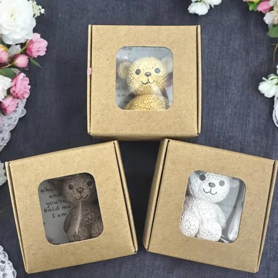 Little Bear In Box My Little Worry Bear Miniature Pocket Hug Bear with Positive Card Emotional Support Inspirational Gifts for Friends