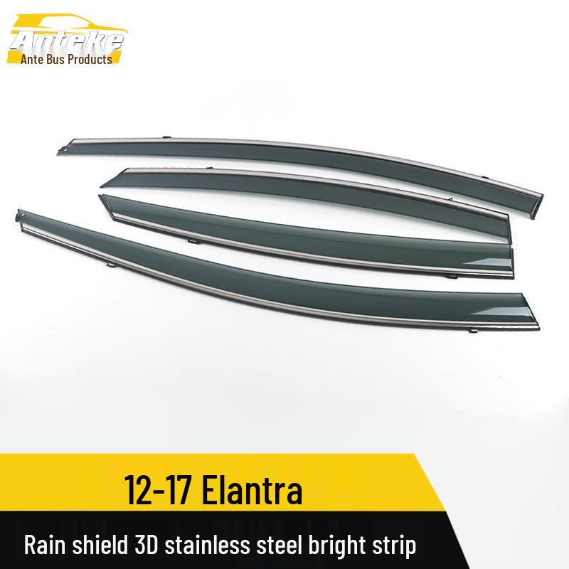 3D Stainless Steel Rain Deflectors for 12-17 Elantra: Decorative Rain Shields & Car Accessories