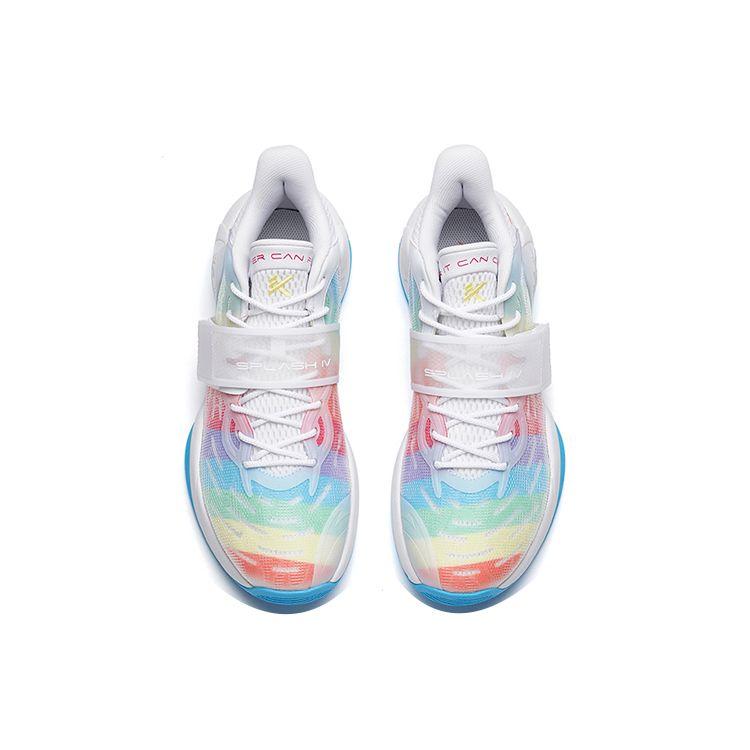 Anta Water Flower 4 Anti-Slip Shock Absorption Wear-Resistant Low-Top Basketball Shoes Men Basketball Shoes White Multicolor 112221602-9