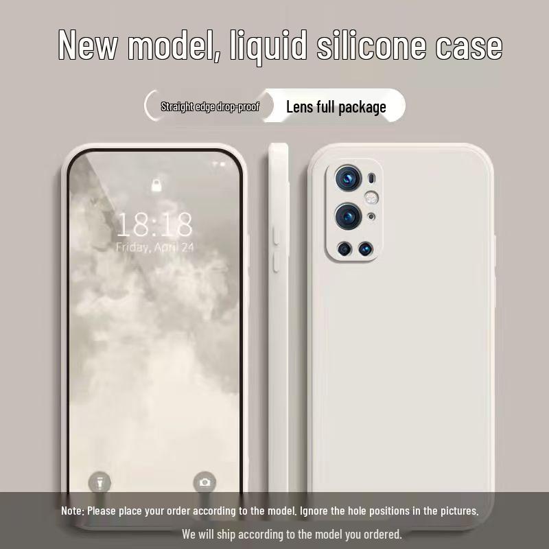 Силиконовый чехол-жидкость для OnePlus 9 Pro - Полное покрытие, Защита от падений, Приятный для кожи, Однотонный