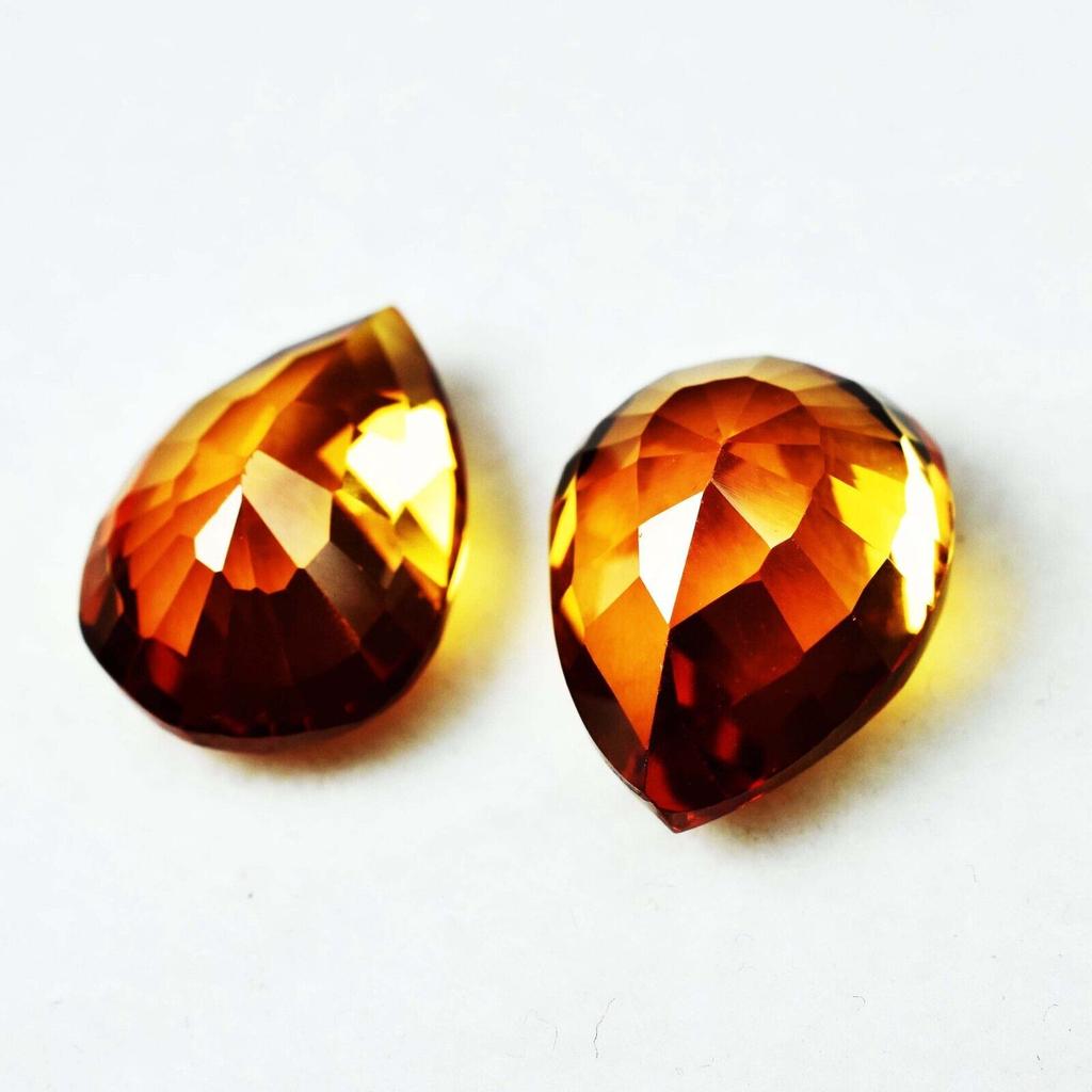 8 to 10 Ct NATURAL Fire Yellow Sapphire   Pear Cut Loose Gemstone Pair