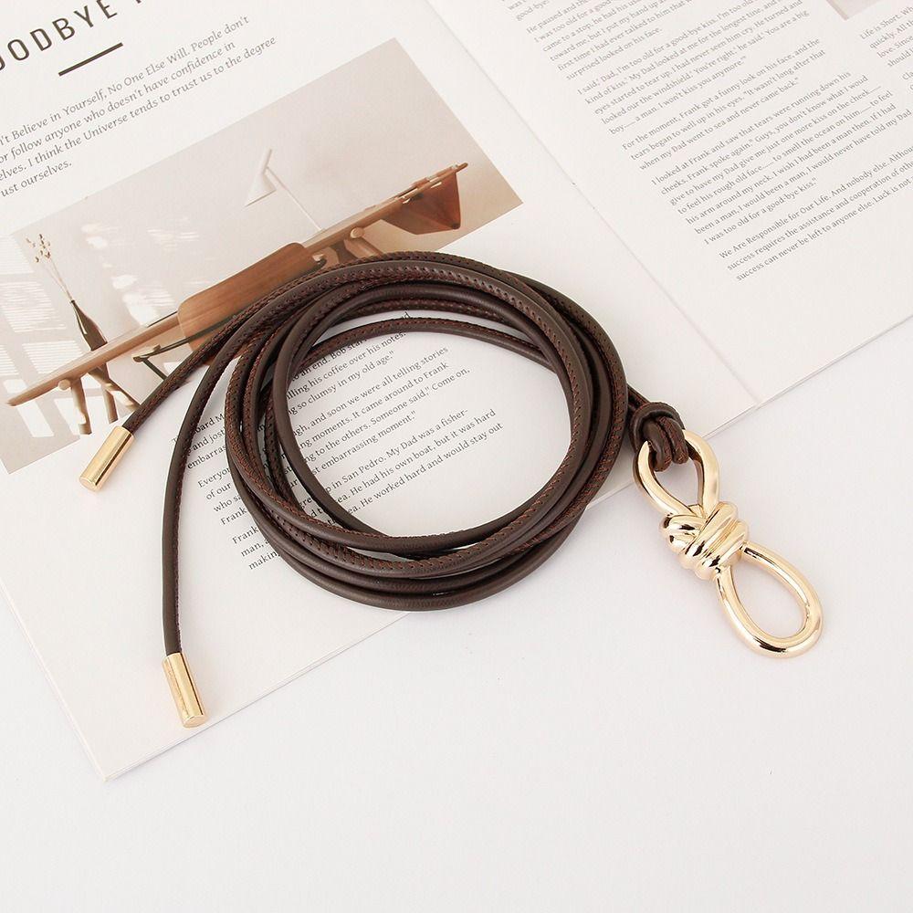 Solid Color Metal Buckle Belt Knotted Decorative Waistband Fashion Waist Chain Women's Accessories