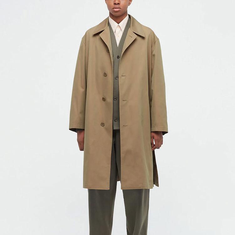Uniqlo SS22 Однотонный Минималистичный Мужской Длинный Тренч Верхняя одежда Темно-Коричневый 448957-38