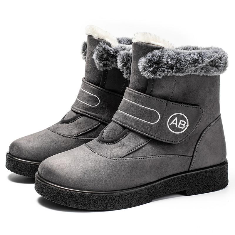 Женские ботинки Классические ботильоны с мехом Супертеплые зимние ботинки Женские сноубутсы Низкий каблук Женские ботильоны Зимняя обувь