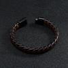 Vintage Braided Leather Bracelet Men'S Fashion Stainless Steel Bracelet Titanium Steel Bracelet Jewelry