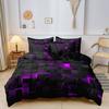 3pcs 3D Digital Print Energy Block Geometric Cube Modern Grid Plaid Checked Bedding Set Includes 1*Duvet Cover & 2*Pillowcases