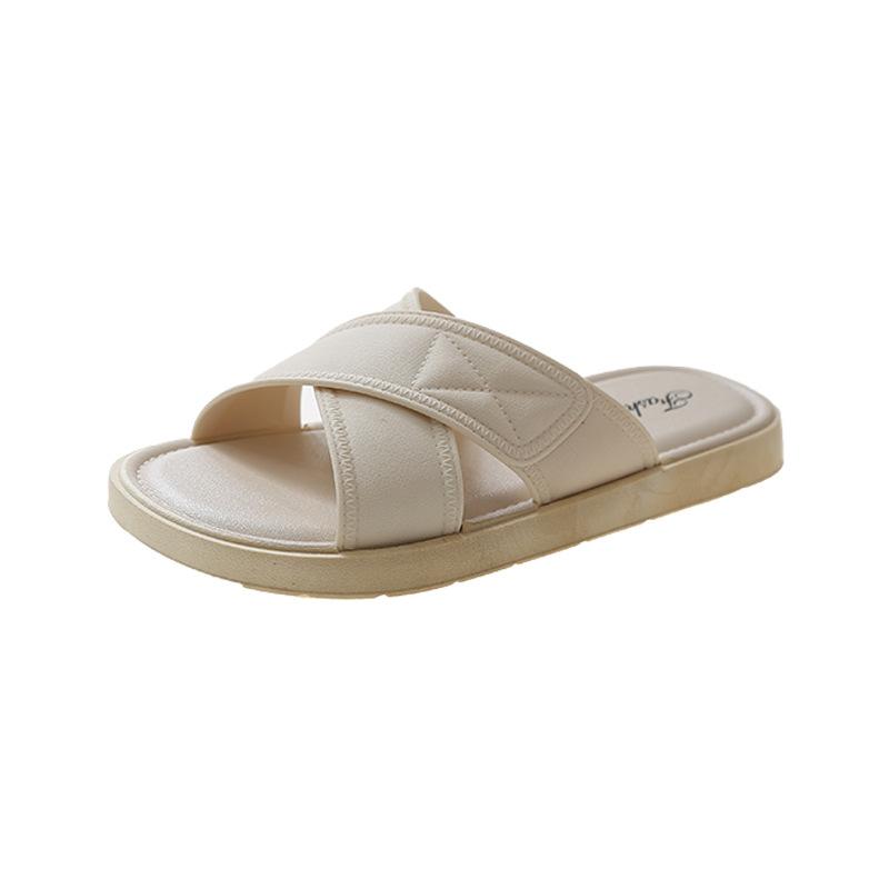 Женские летние уличные тапочки, новинка 2024 года, модные женские повседневные сандалии высокого качества с мягкой крестовиной, тапочки на плоской подошве с толстой подошвой