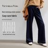 Women's Anti-Wrinkle Faux Denim Straight-Leg Pants V9016K09