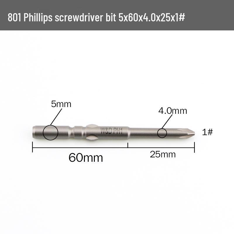 801 Электрическая отвертка, насадка W&D 4 мм, крестовая отвертка Phillips, 5*60*3, 4C, импортная сталь