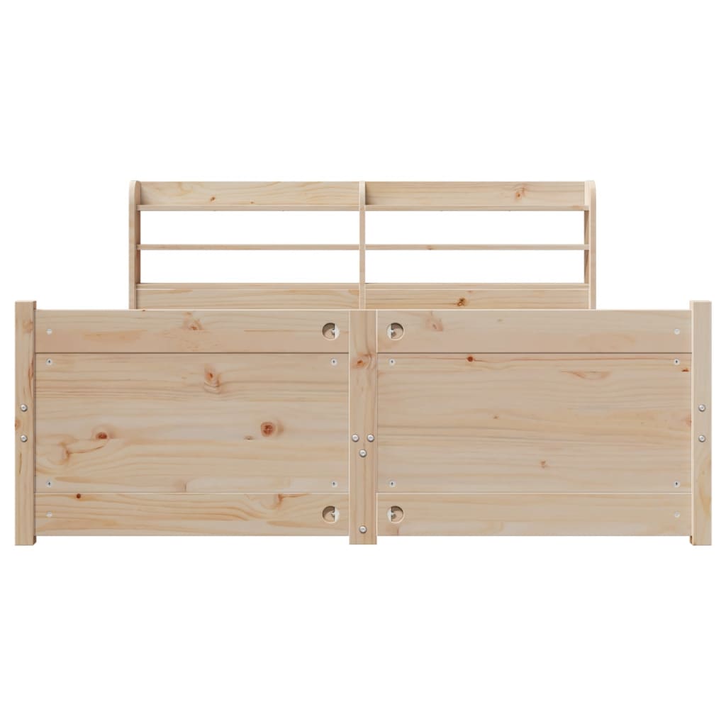 Wooden Bed Frame with Headboard without Mattress 135 x 190 cm
