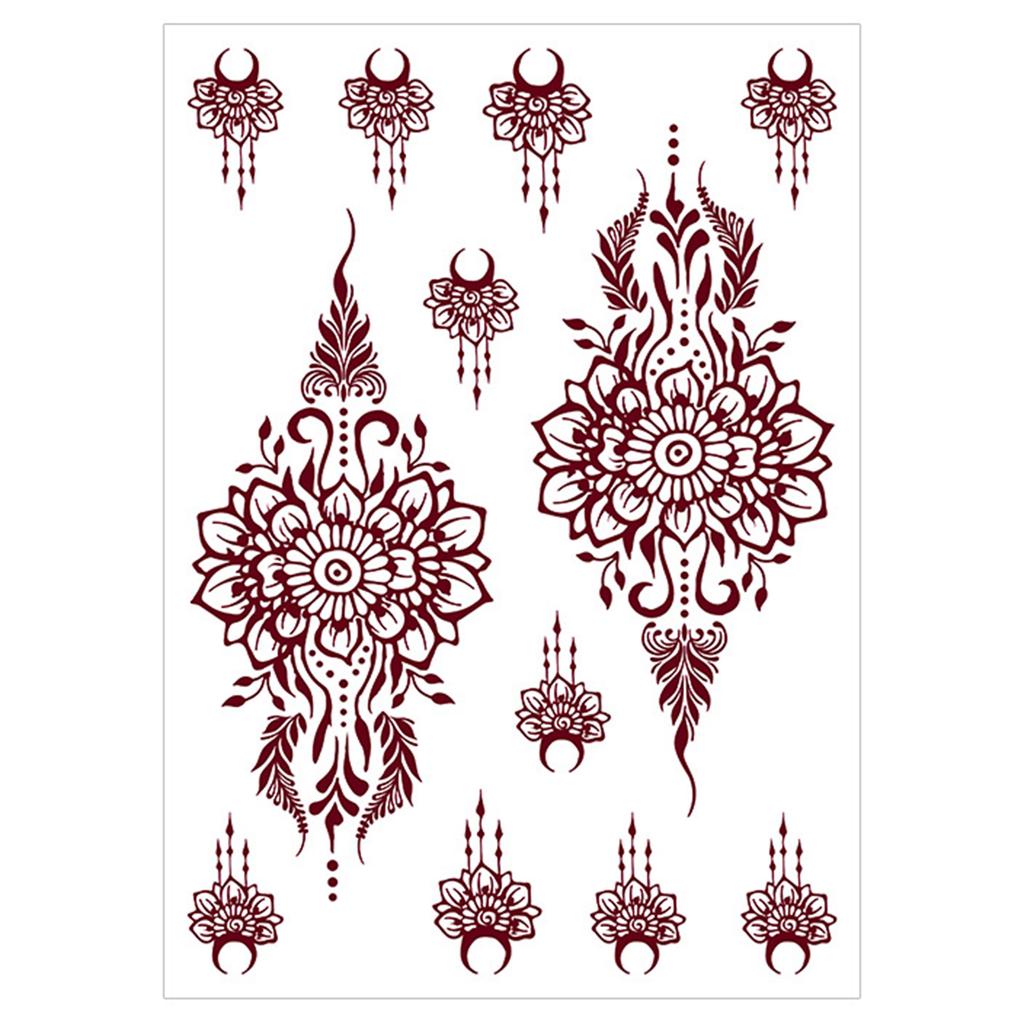 1 лист персонализированных наклеек с цветочным узором, временные наклейки для татуировки на теле, идеально подходящие для вечеринок и фестивалей