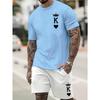 3D Digital Print Men's Fashion Short Sleeve Shorts Set Outdoor Street Men's Sports Shorts Summer Daily Casual Men's T-shirt