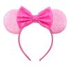 9.5 CM Big Size Matte Pink Mouse Ears Headband For Girls 5"Bow Party Hairband Festival DIY Hair Accessories Femme