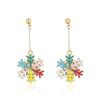 Multicolor Rainbow Snowflake Zircon Earrings