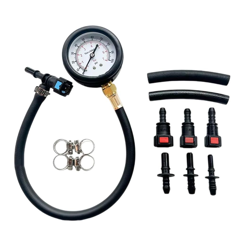 Fuel Pump Gas Pressure Tester Diagnostic Tool With Clear Display for Cars and Motorcycles with Quick Connector Easy Use