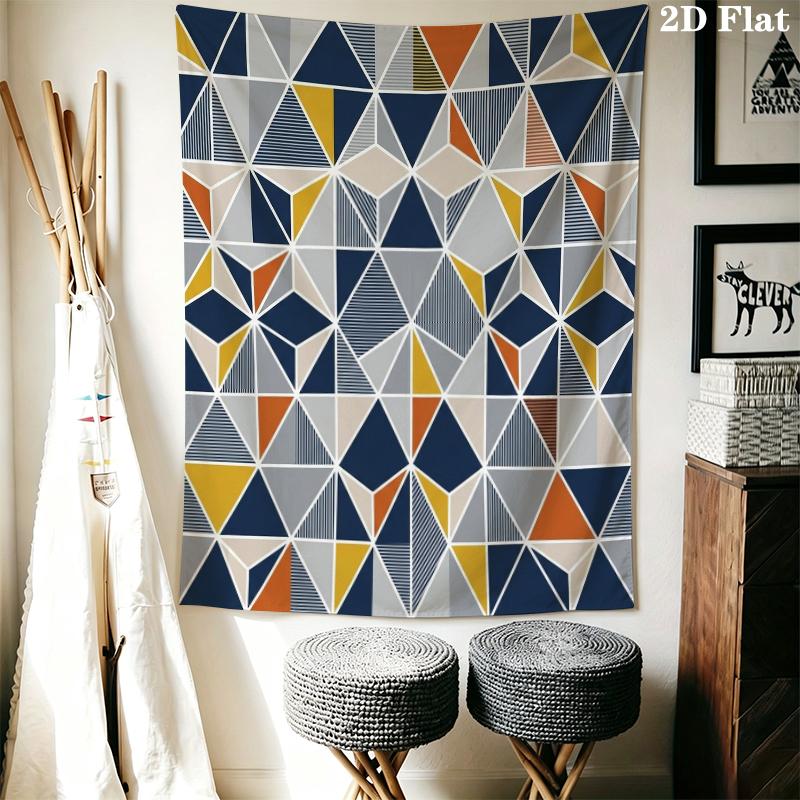 Simple Geometry Wall Tapestry Aesthetic Wall Hanging Printed Fabric Blanket Decorative Tapestries for Bedroom Living Room Home Decor
