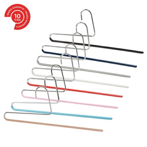 MAWA German Non-Slip Hangers for Pants and Skirts, KH35/U, 10-Piece Set, White, 10-Year Warranty