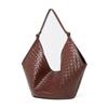 2024 Women's Fashionable Genuine Leather Large Capacity Woven Cowhide Bag - Stylish & Classy Ladies' Commuter Tote