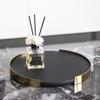 Light Luxury Isn Leather Round Tray Creative Home Hotel Living Room Bedroom Dressing Table Bathroom Supplies Storage Tray