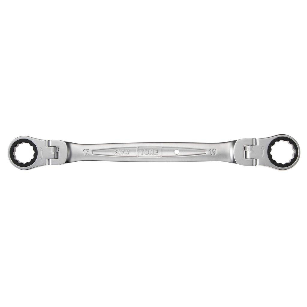 TONE Double Head Ratchet Box Wrench Width Across Flats 17 X 19 Mm RMFW-1719
