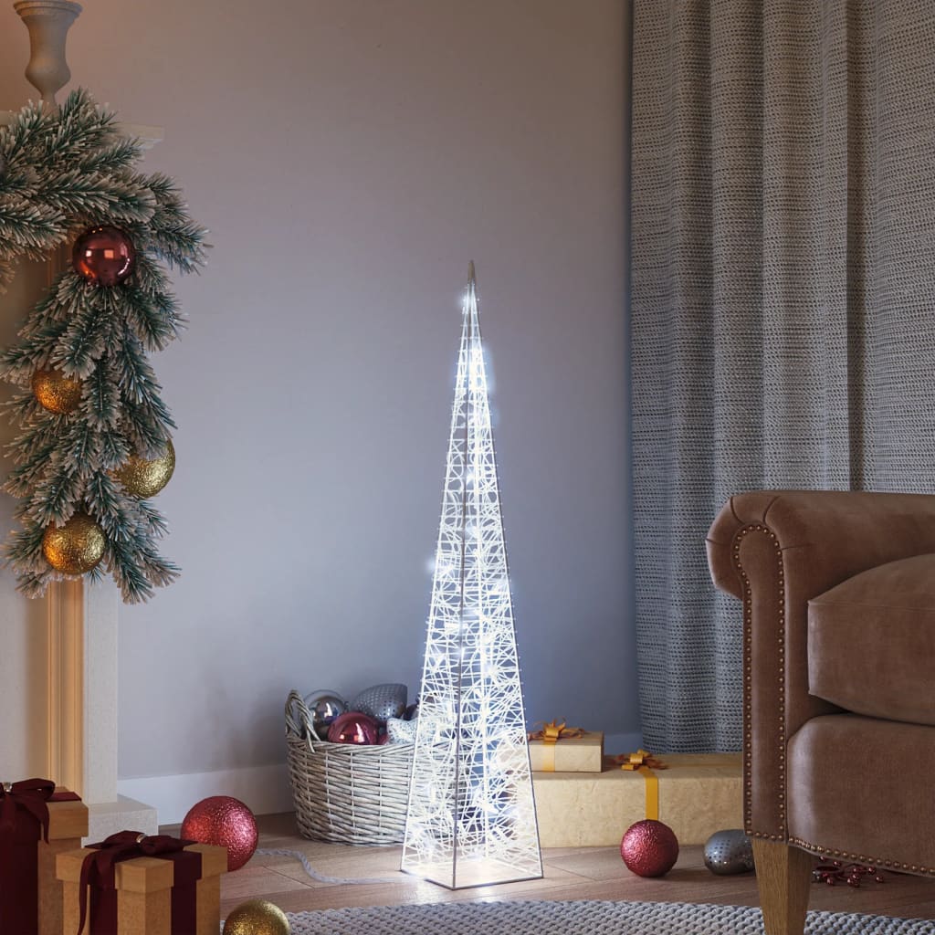 LED Light Cone Acrylic Decoration Cold White 90 cm