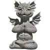 Garden Dragon Statue Adorable Baby Resin Dragon Figurine Ornament Gift Large Dragon Figurine with Lamp Sleeping Dragon Figurines