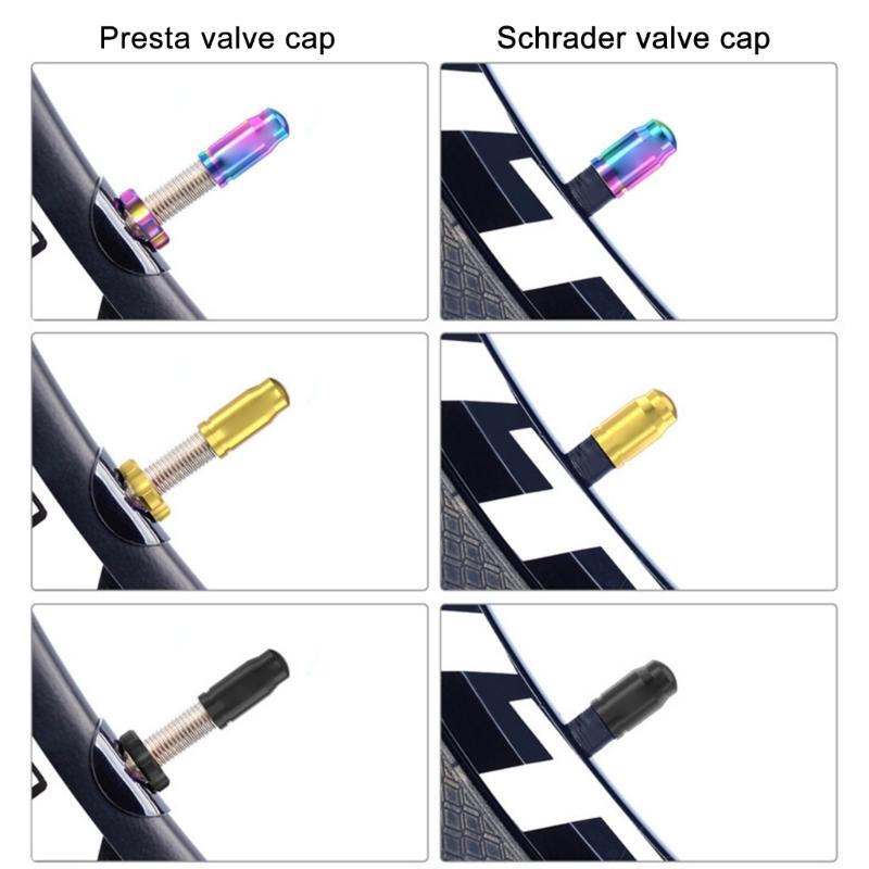 Titaniums Alloys Bike Tires Caps Air Dust Cover Road Bike Tires Valves Stem Caps Mountain Bike Air Valves Dust Caps