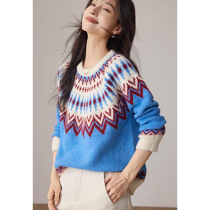 VICTORIA&VERA Женский плюшевый вязаный свитер Fair Isle