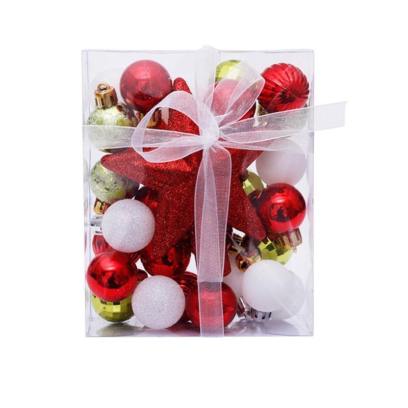 30pcs 3cm Christmas Tree Topper Star Ornament Set Holiday Decorations Xmas Hanging Decor