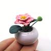 1:12 Миниатюрных глиняных цветка Миниатюрный цветок в горшке Керамический горшок Модель лотоса Цветок Бонсай Сад Домашнее украшение