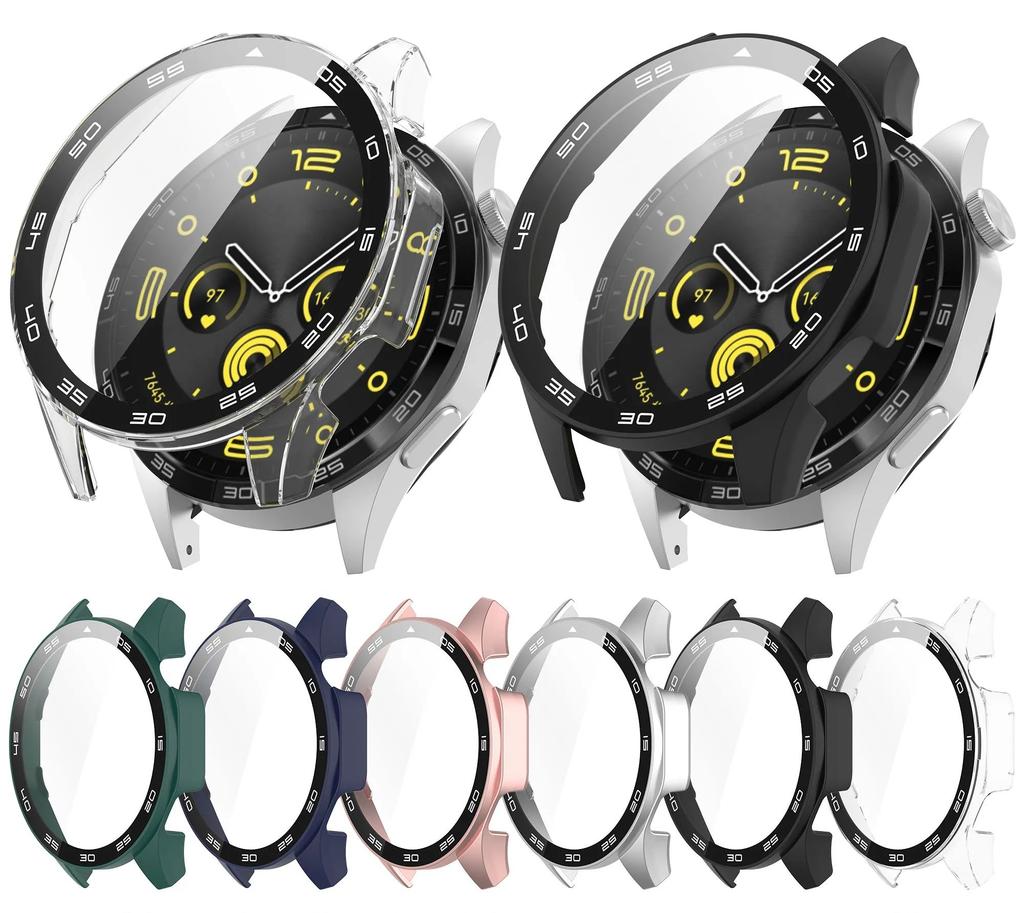 Полный защитный стеклянный чехол для смарт-часов Huawei Watch GT 4 46 мм, чехлы-накладки для защиты экрана + пленка из закаленного стекла 2 в 1