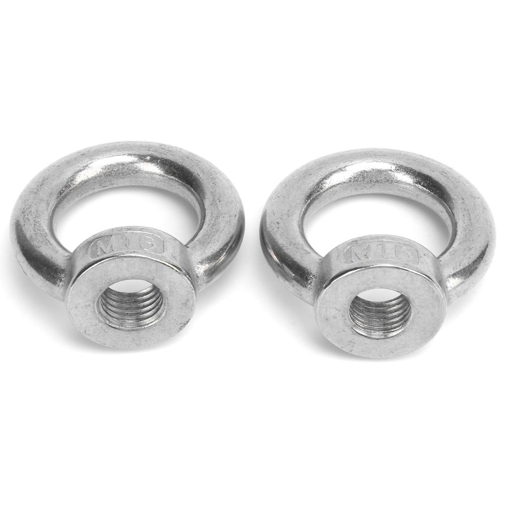 2pcs Eye Nuts Stainless Steel Lift for Ocean Industry Yachts Speedboats Motor Boats Passenger ShipsM16 700kg Load