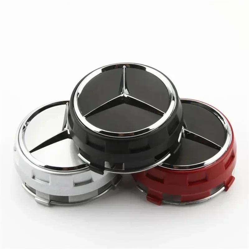 CSQ5 4PCS 75mm Car Wheel Center Hub Caps Cover Amg Mercedes Benz B/C/E/S Class A Class C200L GLC GLK CLA W166 W163 W221