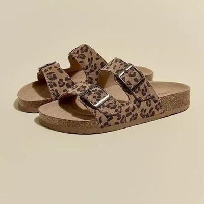 Модный леопардовый принт, двойной, с крутыми тапочками, женская летняя одежда, новые домашние тапочки для помещений с толстой подошвой, нескользящие тапочки для ванной