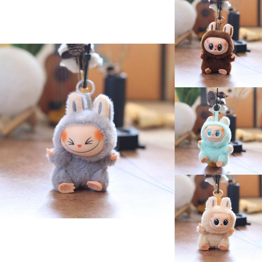 Labubu Plush Keychain Super Soft Pp Cotton With Rotating Head For Kids Gift