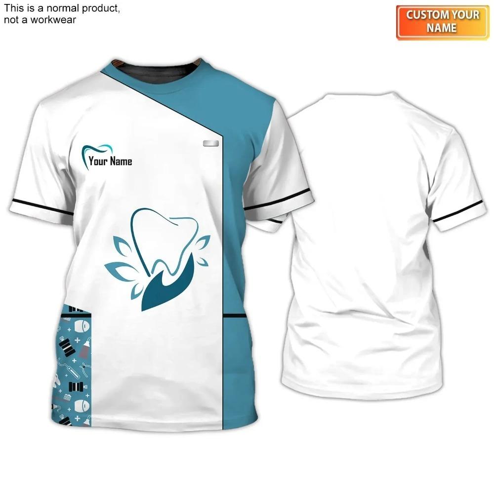 Новая летняя спортивная футболка с круглым вырезом и принтом стоматологических инструментов Unified 3D, индивидуальная футболка для стоматолога, мужская повседневная свободная