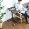 Sanwa Direct Laptop Stand Bed Sofa Side Table Compatible with A3 Height Adjustment with Casters Wood Grain 100-DESK044M