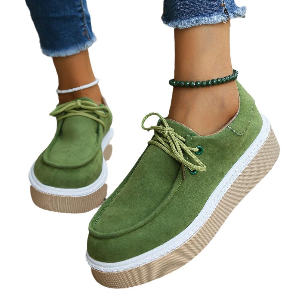 Повседневные парусиновые туфли на толстой платформе для женщин 2024 года, весна-осень, низкие туфли на плоском каблуке