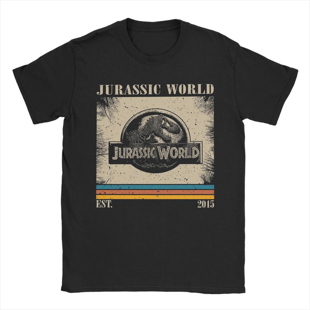 Fashion Retro Jurassic World T-Shirt Men O Neck 100% Cotton T Shirts Dinosaur Short Sleeve Tees Gift Idea Tops